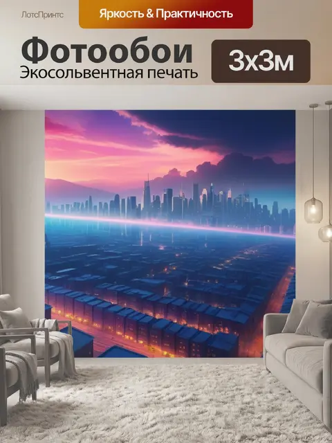 Фотообои пейзаж с видом города смешной
