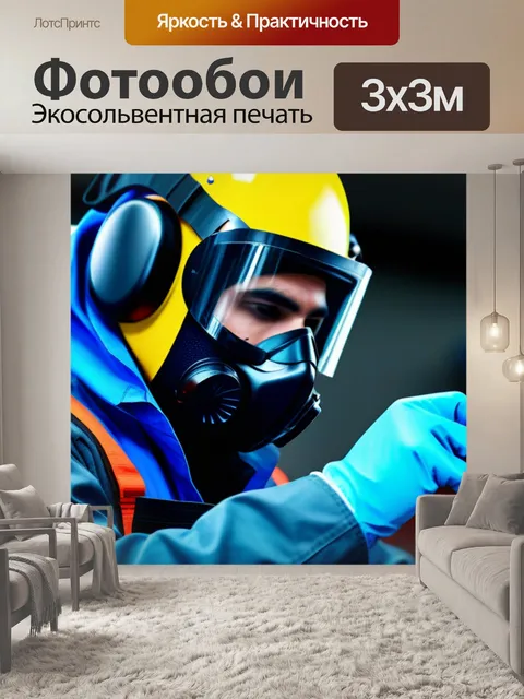 Фотообои механик работает в защитной одежде