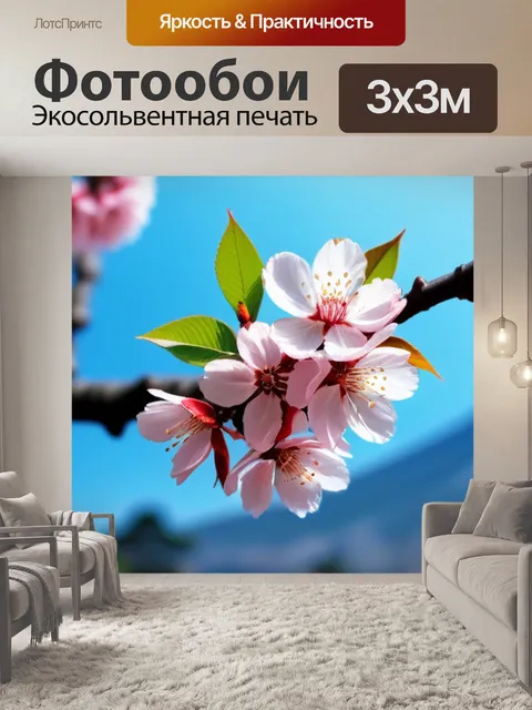 Фотообои цветение сакуры в японском саду