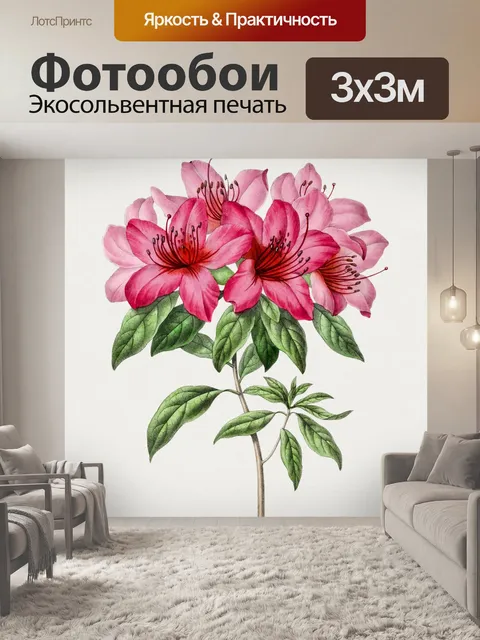 Фотообои Цветок розовый винтажное искусство
