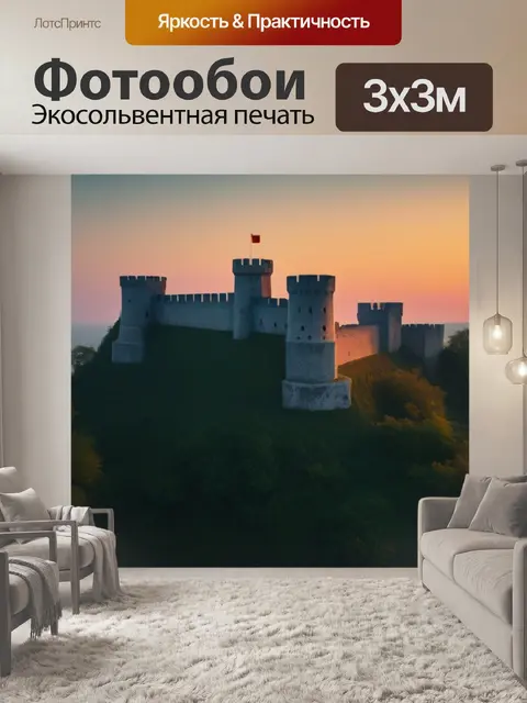 Фотообои рассвет за старой крепостью, легенды прошлого