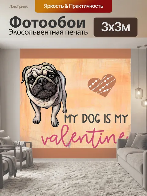 Фотообои Моя собака моя валентинка