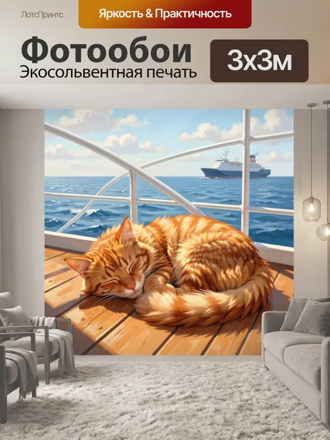 Фотообои Рыжий кот на палубе