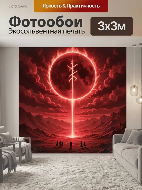 Фотообои Красная луна над пустыней