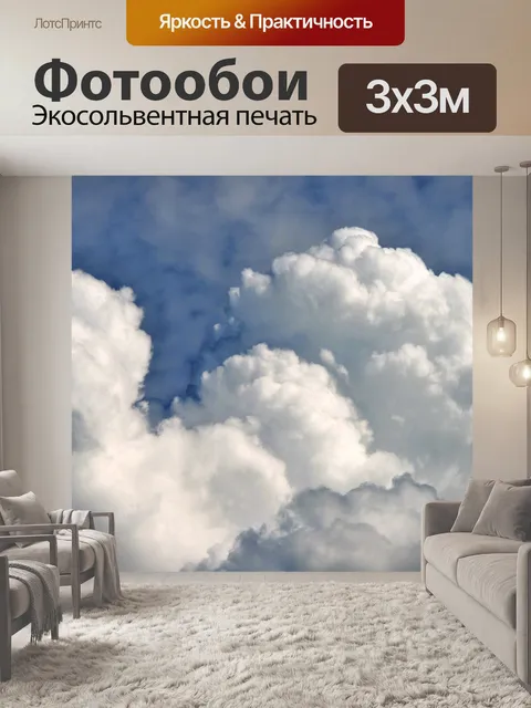 Фотообои белый объемистый облако