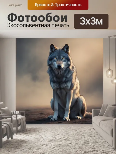 Фотообои волк с пронизывающим взглядом