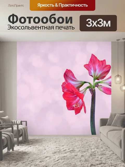 Фотообои Фон Амариллис-цветок Боке
