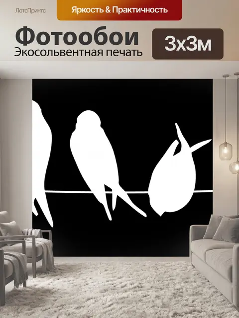 Фотообои Птицы на проводе