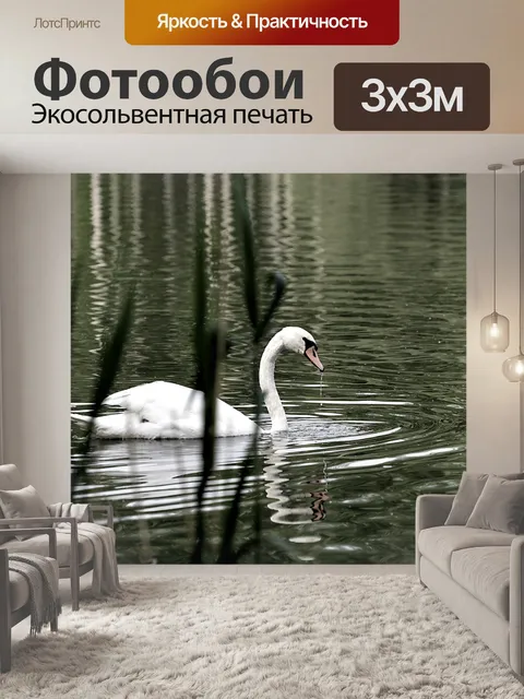 Фотообои Лебедь на реке