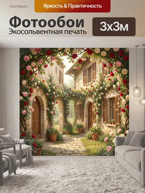 Фотообои Цветущий средиземноморский дворик