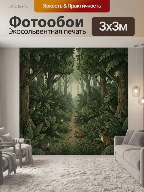 Фотообои Лесные зверьки в чащобе