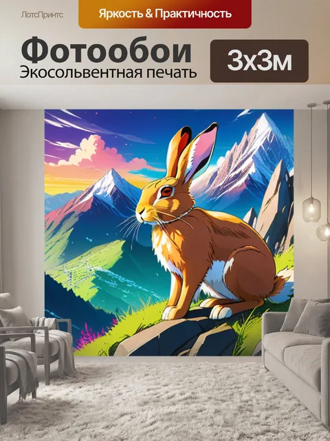 Фотообои заяц в горах