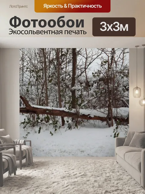 Фотообои Снег покрыл дерево