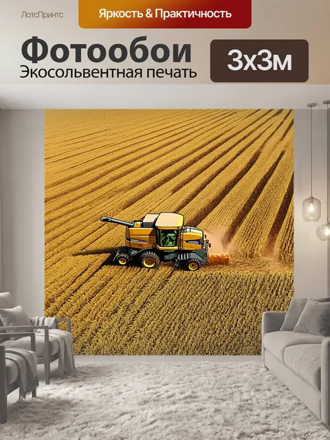 Фотообои вид сверху на большое поле