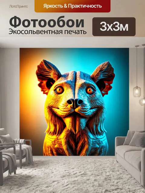 Фотообои абстракция в стиле сюрреализм, изображения животных с человеческими чертами, сочетающие реализм и фантазию