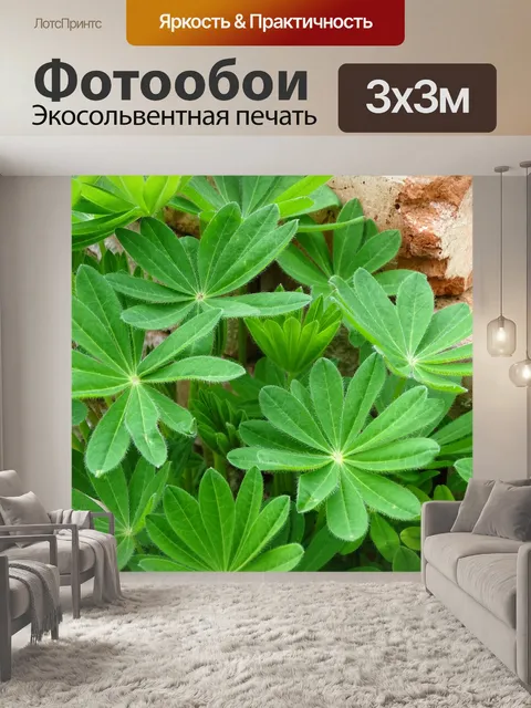 Фотообои Люпин листья
