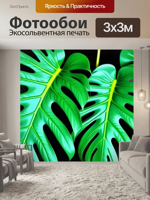Фотообои с листьями монстеры вдохновляющий