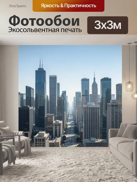 Фотообои Городской мегаполис с небоскребами
