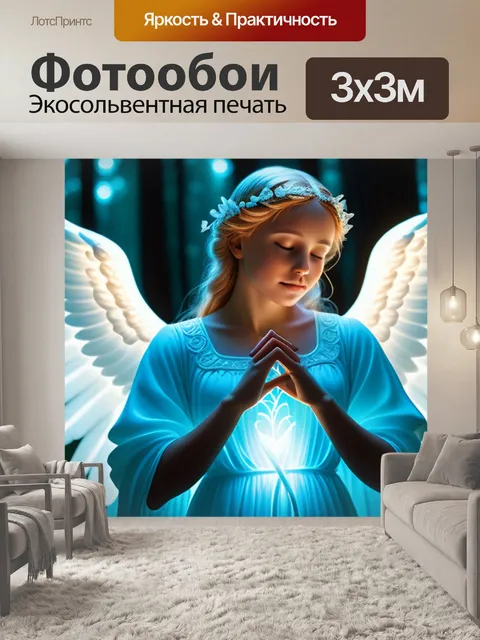 Фотообои нежный ангел, обнимающий надежду в luminescent forest