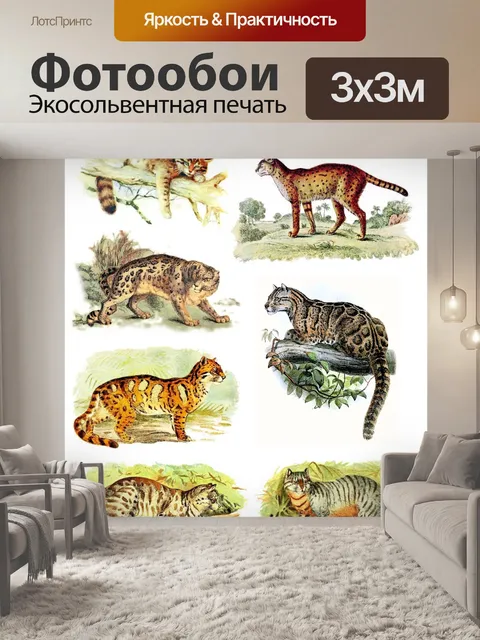 Фотообои Большая кошка кошка старинное искусство
