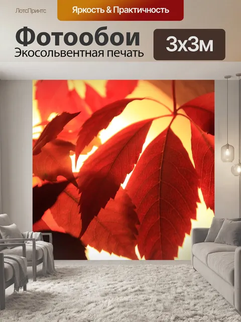 Фотообои Красные листья