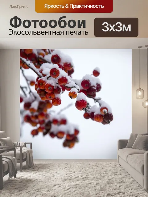 Фотообои Снег покрыл яблоко