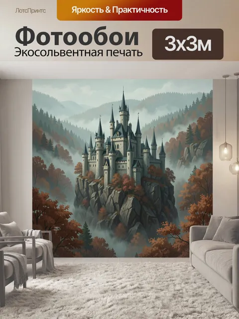 Фотообои Замок на скалистом утёсе