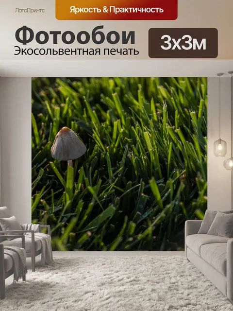 Фотообои Газонокосиновый бежевый цвет