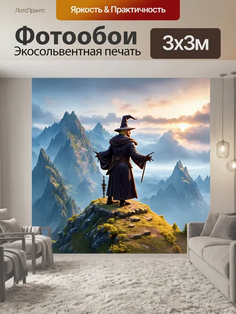 Фотообои чародей на вершине горы