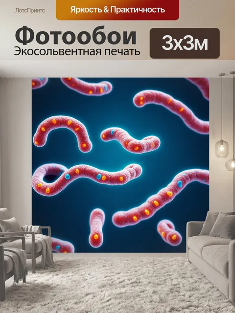 Фотообои микроскопический снимок, показывающий хромосомы в момент деления клеток