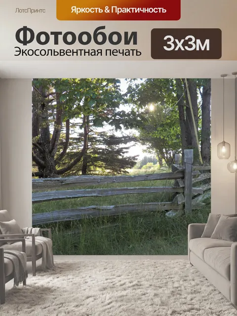 Фотообои Луг забор
