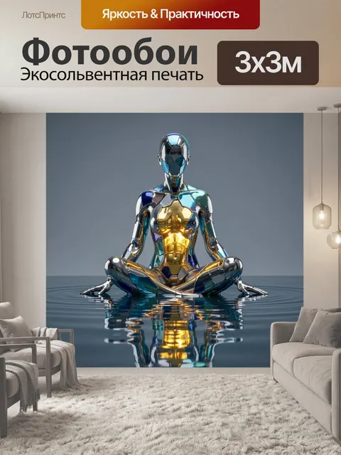 Фотообои Абстрактная сидящая женская фигура-скульптура без лица