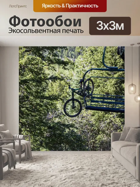 Фотообои Подъемник, перевозящий велосипед