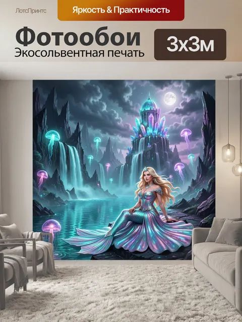 Фотообои Русалка у волшебного водопада