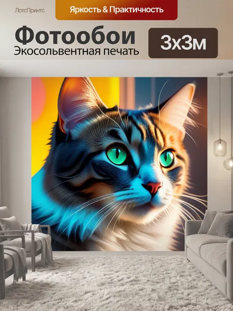 Фотообои с котиком смешной