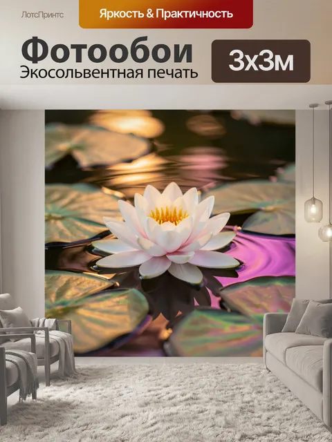 Фотообои Белая кувшинка на воде
