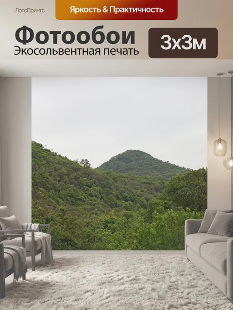Фотообои густая растительность на холмах