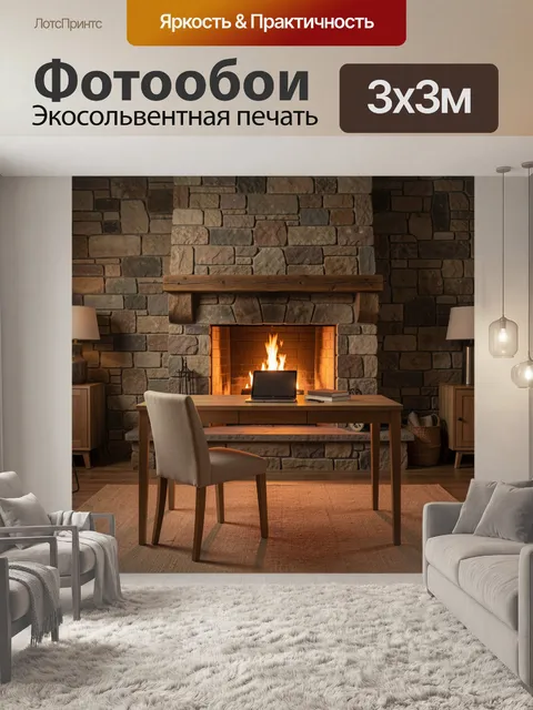 Фотообои Уютный каминный кабинет