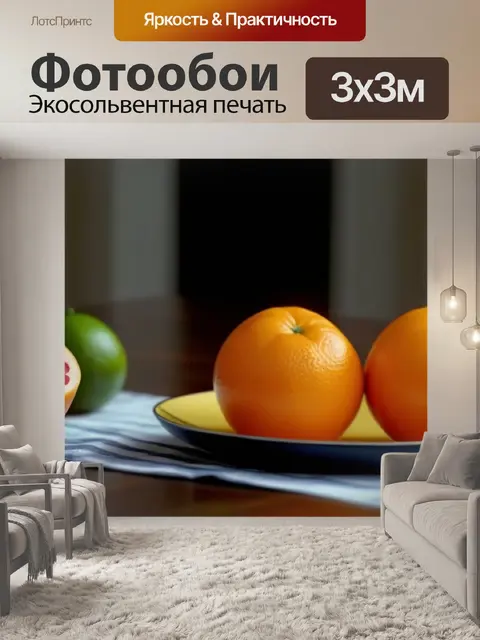 Фотообои грейпфрут на красивой сервировке стола