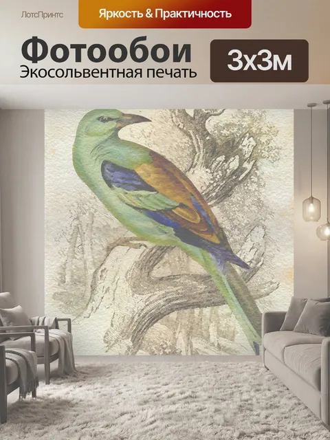 Фотообои Птица Урожай Акварельная живопись