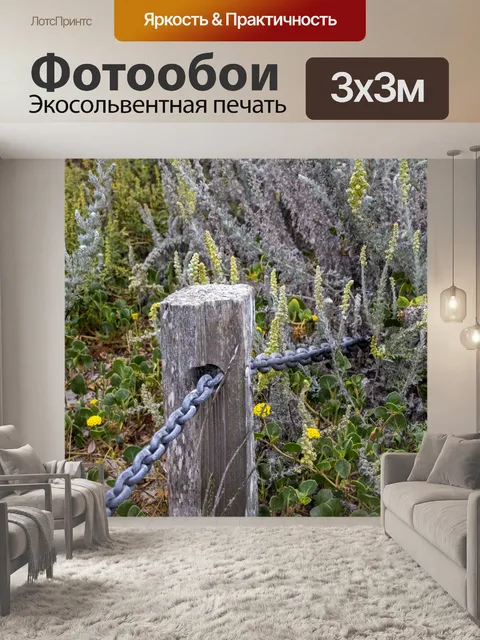 Фотообои забор и цепь