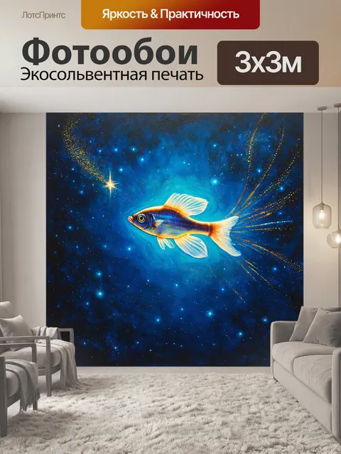 Фотообои в поэтичном мироздании между звездами и морем