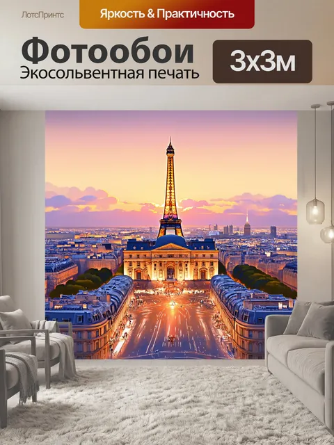 Фотообои небо парижа на закате
