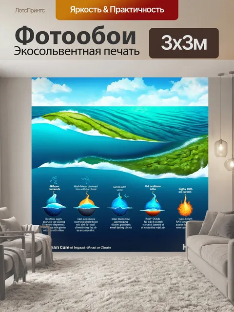 Фотообои природа в стиле инфографический рисунок