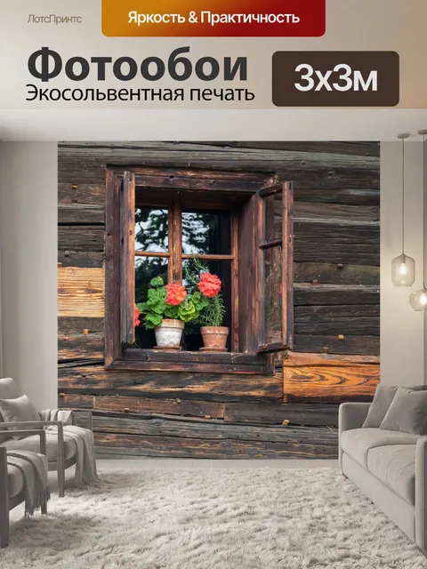 Фотообои Цветы в окне