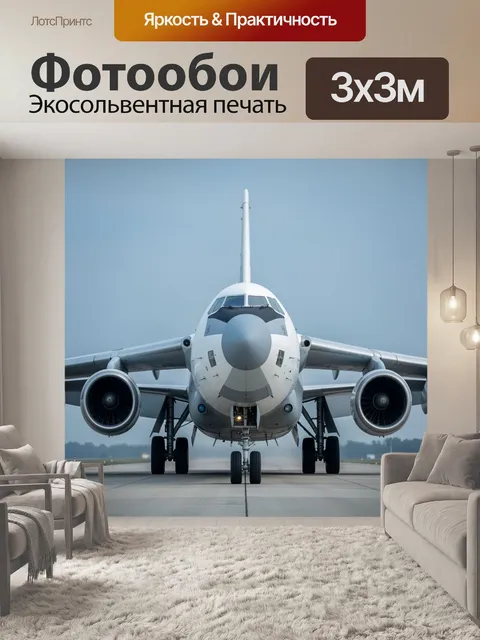 Фотообои Пассажирский самолет на взлетной полосе