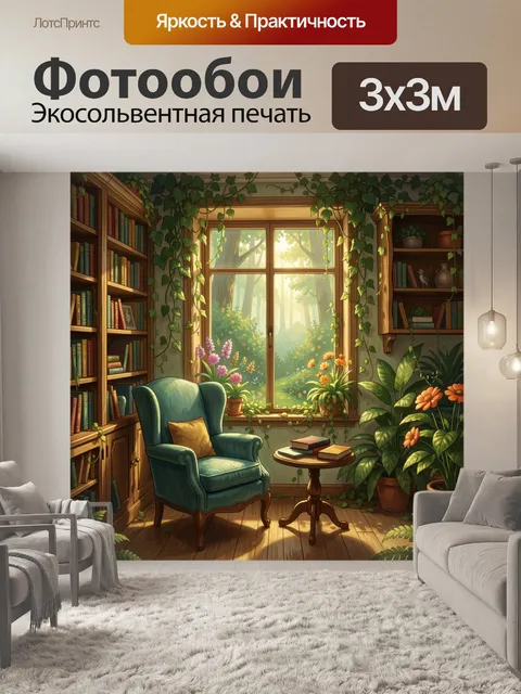 Фотообои Уютная оранжерея с креслом