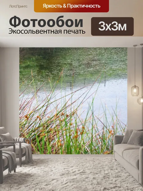 Фотообои блестящая вода в туманное утро