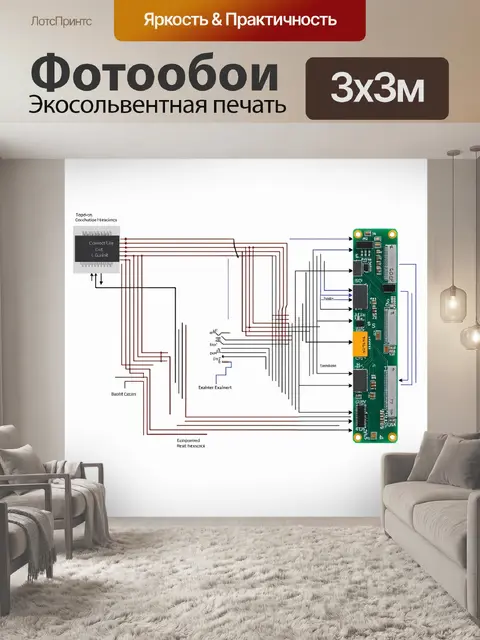 Фотообои динамичное представление процесса подключения и настройки печатной платы