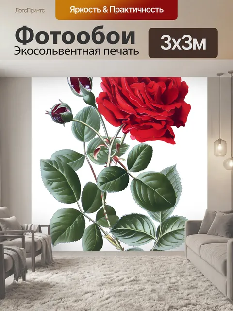 Фотообои Красная роза Винтаж клипарт